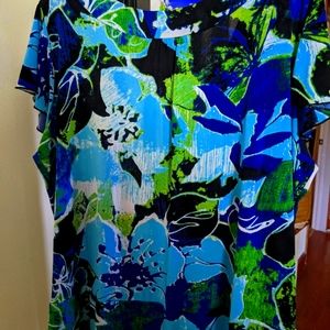Blue flowered shirt